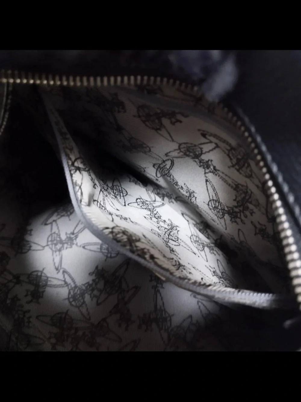 Vivienne Westwood Black Embossed Leather Satchel